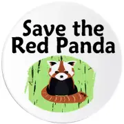 Save The Red Panda - 10 Pack Circle Stickers 3 Inch - Endangered Species