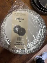 Pampered Chef Flan Pan Set #1700 (2) Pans with Instruction Book NEW