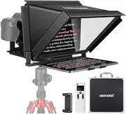 NEEWER X12 14 inch Aluminum Alloy Teleprompter for iPad Tablet Smartphone DSLR Cameras with Remote Control, Carry Case, APP Compatible with iOS/Android for Online Teaching/Vlogger/Live Streaming