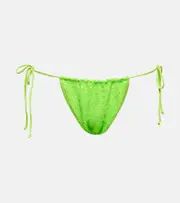 [Norma Kamali] Norma Kamali Sequin-embellished bikini bottoms AU 14 green