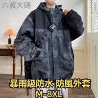 在飛比找蝦皮購物優惠-免運 M8XL大尺碼衝鋒衣防風防水大尺碼男外套大尺碼防風外套