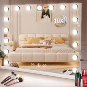 Large 80x60cm Hollywood Makeup Mirror 17 LED Lighting Vanity Mirror W/ USB Port