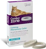 Comfort Zone Cat Calming Pheromone Collar, Helps Cats Feel Safe, Happy, Calm, Reduces Stress, Anxiety and Unwanted Behaviours, with Breakaway Feature for Safety, 2 Collar Pack, White