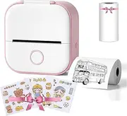 Print Pod Mini Printer - Fast Portable Thermal Printer, Wireless Bluetooth Photo and Sticker Printer for DIY Scrapbook (Pink)