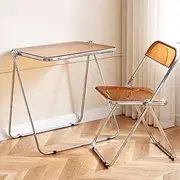 Stylish Modern Acrylic Folding Tray Table & Chair Set - Space-Saving Easy-to-Clean Furniture for Living Room Bedroom Kitchen & Outdoor - Functional & Versatile Home Décor KeYJ