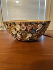 Man made Paper Mache Up cycled Bowl