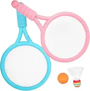 Kisangel Sports Racket Set for Boys and Girls Badminton Rackets Balls Compact and Easy to Carry for Family