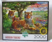 Buffalo Games 2000 Piece Jig Saw Jigsaw Puzzle HIDDEN TIGERS New
