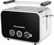 [Russell Hobbs] Distinctions 26430-56 Toaster [for 2 Slices] Stainless Steel Black (Extra Wide Toast Slots, Including Bun Attachment, 6 Browning Levels + Defrost & Reheat Function, Lift & Look Function,