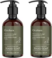 AIMALL 2PCS Rosemary Ginger Foaming Hand Wash – 100ml Hydrating Antibacterial Hand Soap with Glycerin for Daily Hand Hygiene, Easy Rinse Formula for Adults and Kids