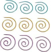 Spiral Cable Knitting Needle, 9Pcs Metal Circular Knitting Needle Practical Cable Needle Shawl Pin with Storage Box, Multipurpose Handmade Knitting Tool
