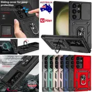 For Samsung S25 S24 FE S23 S22 S21 Ultra Plus Heavy Duty Ring Stand Case Cover