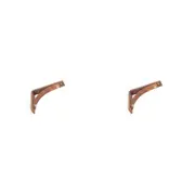 2PK A.FRESCO Corner Metal Wall Vintage Shelf Support Bracket Small 10x12cm Rust