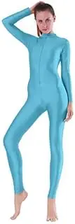 [Bciopll] Woman Full Body Long Sleeve Spandex Unitard Bodysuit Adult Turtleneck Zentai Ballet Latin Yoga Dance Wear