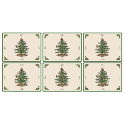 NEW Spode Christmas Tree Regular Placemat Set 6pce