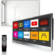 [elecsung] 22 inch Bathroom TV Luxury Smart Mirror TV IP66 Waterproof Full HD HDTV(ATSC) Tuner Wi-fi & Bluetooth (22'' (Touch Keys))
