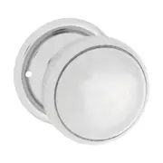 1031 Door Knob Milled Edge Round Rose Pair Chrome Plated D45xP46mm BP4