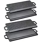 Cast Iron Griddle Plate with Double Handles Griddle Pan for Steaks Broil Bread