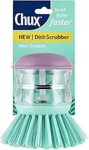 Chux Dish Scrubber, Non-Scratch, Refillable Soap Dispensing Contoured Palm Brush, 1 Count