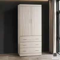 在飛比找momo購物網優惠-【Hampton 漢汀堡】艾瑪爾系列白梣木3×7尺衣櫥(衣櫥