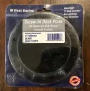 NEW IN PACKAGE WEST MARINE 4" SCREW IN DECK COVER BLACK MODEL 11743010