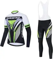 [GRTE] Men's Cycling Jerseys Long Sleeve Cycling Suits with 4D Gel Padded Bib Pants Trousers