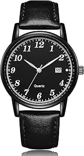 [CIVO] Watches for Men Military Leather: Waterproof Analog Quartz Minimalist Face - Sport Casual Date Wrist Watch