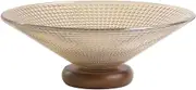 Fruit and Produce Storage Basket Fruit Plate Glass Home Living Room Coffee Table Fruit Plate Candy Plate Front Desk Snack Amber Crystal Fruit Plate Suitable for Kitchen Counters(A,Medium)