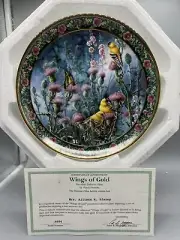 Wings of Gold Plate By Wanda Mumm Danbury Mint Birds w/ COA