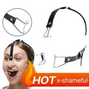 Unisex Open Mouth Bite Gags with Nose Head Hook Harness Binding Games Strap