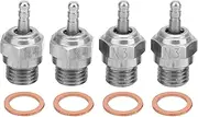 RC Spark Plug N3 N4 Fire Head High Performance Ignition Plug for Methanol Fuel RC Cars Redcat HSP Engine Silver 17.2mm 8mm 4Pcs