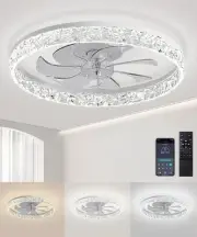 AQUBT Ceiling Fans with Lights and Remote, 20" Low Profile Ceiling Fan with L...