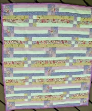 Handmade Lavender Lanes Patchwork Quilt, 34" x 40"
