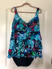 SLIMMIMG MIRACLESUIT ® FLORAL PRINT SWIMSUIT SIZE 24W