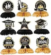 9pcs Graduation Party Honeycomb Centerpieces Luxurious Decor for Graduation Celebration Fun and Easy to Use Table Decorations for Enhancing Party Atmosphere