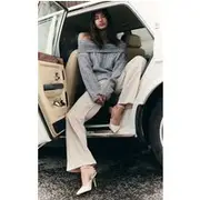 Stone Tailored Woven Straight Leg Pants, Stone