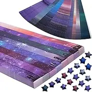 HKYLRAT 540 Sheets 12 Constellation Lucky Star Origami Paper Strips Galaxy, 8 Different Designs of Beautiful Outer Space Starry Sky for Art DIY Crafts Supplies, Pastel Star Folding Paper