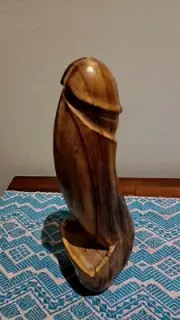 Bali Wooden Penis/Phallus Ashtray Decorative Non-Fire Proof Crude Humor H:25cm