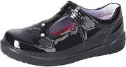 [RICOSTA] Leona 8600602-093 Black Patent Leather Girls Rip Tape T Bar School Shoes