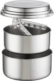 MSR Alpine 2 Stainless Steel Camping Pot Set with PanHandler and Lid