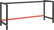 Work Bench Frame Matte Black and Matte Red 180x57x79 cm Metal,Table Legs 10.4KG-151457