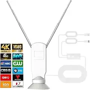 CXYHMG TV Antenna for Smart TV, 360° Reception Digital HD Antenna Without Cable Indoor Outdoor, Support 4K/8K/1080p for Free Local Channels, with Super Signal Booster, 1 PCS. (White, 3.37IN)