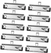 COMPUKAS 15pcs Plated Clipboard Clips Mounting Hardware Feet Spring Loaded Clips for Office School Craft Projects Kitchen Use Holds Memos Photos Notes Files