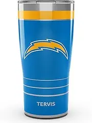 Tervis Traveler NFL Los Angeles Chargers - MVP Triple Walled Insulated Tumbler Travel Cup Keeps Drinks Cold & Hot, 20oz, Stainless Steel