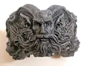 JUPITER AMMON Horned Deity Trinket Bowl / Ashtray 5-1/2" Diam x 3" H (92941) OOP