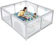 KIDBOT 150x200CM Baby Playpen Fence Pen Activity Centre Playground Safety Gate Enclosure Barrier Play Room Yard
