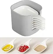 6pcs Plastic Dipping Dish with Storage Box Mini Home Kitchen Seasoning Sauce Dishes Bowls Plate Dipping Sauce Plate and Holder Set Barbecue Vinegar Dish Seasoning Dry Dish Spitting Bone Dish