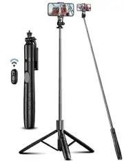 71" Phone Tripod & Selfie Stick, All in One Extendable Cell Phone Tripod with...