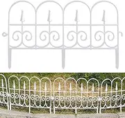 LAPOOH Decorative Garden Fence Insert 6 Pack Rustproof Plastic Garden Picket Fence Edging Lawn Flowerbeds Plant Borders Decorative for Yard Landscape Patio