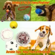 4 Pack Squeaky Dog Balls for Medium Large Dogs Fetch, Tug Of War, Food Treat